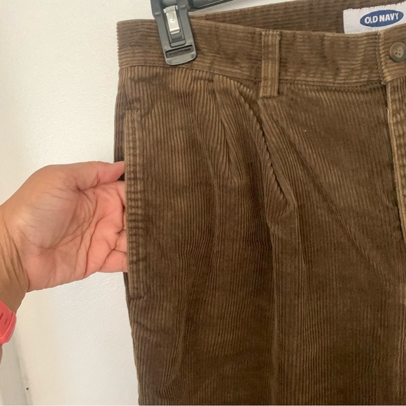 Brown Corduroy Pleated Pants 33x30 Cuffed Hem Cotton Grandpacore Academia Baggy - Picture 6 of 8